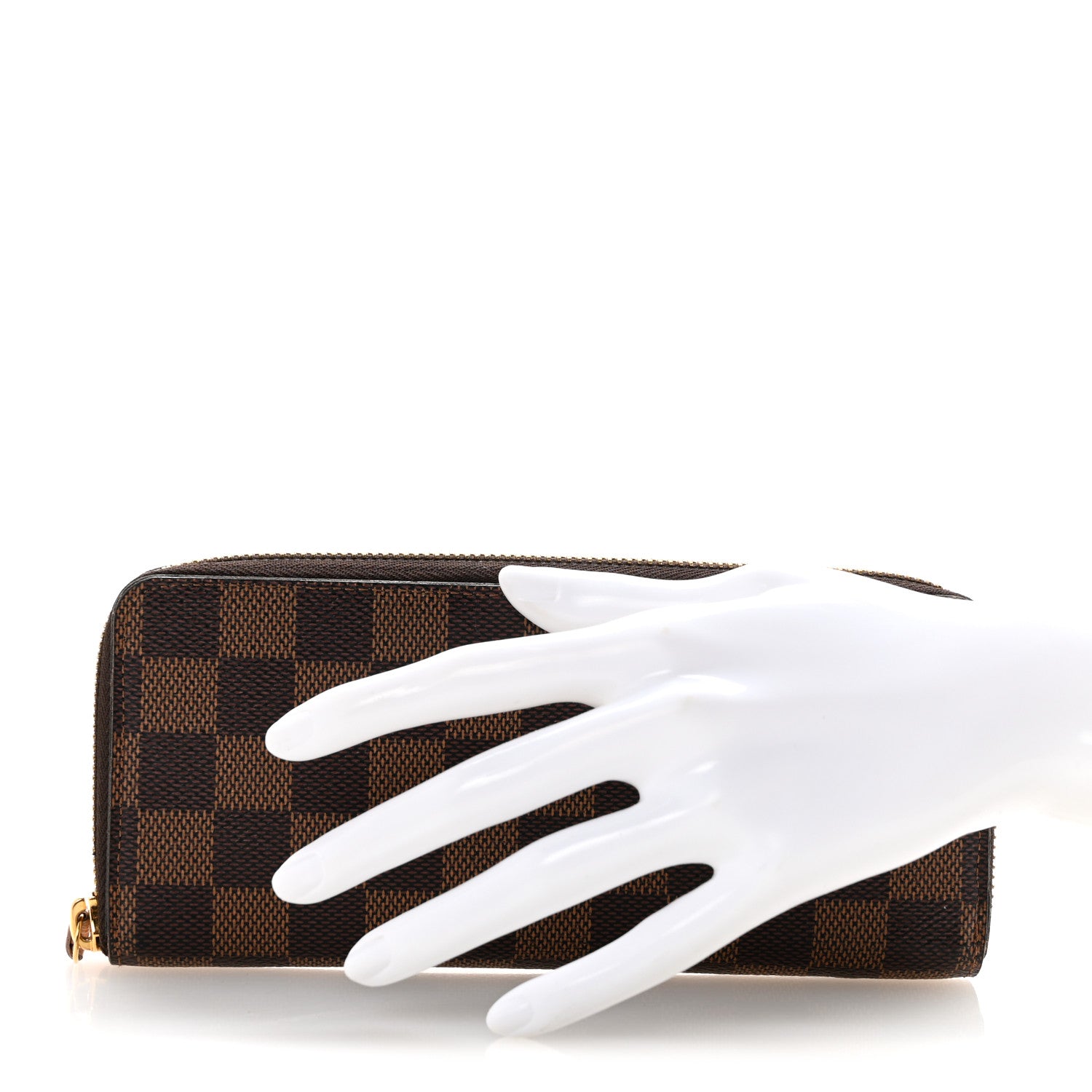 Louis Vuitton Damier Ebene Clemence Wallet Rose Ballerine 2 of 10