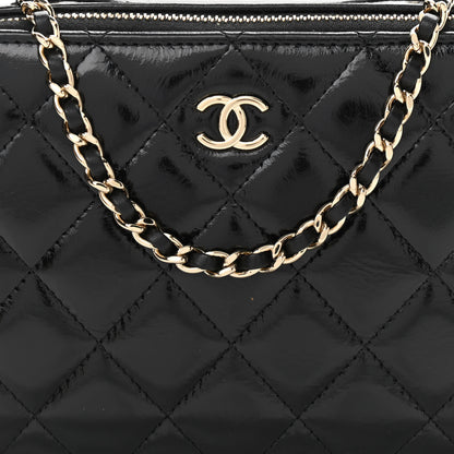 Chanel Shiny Lambskin Quilted CC Vanity Case Black 10 of 12