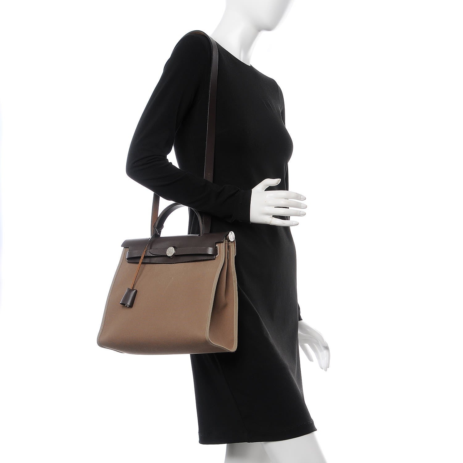 Hermes Vache Hunter Toile Herbag Zip 31 PM Etoupe Ebene 2 of 17