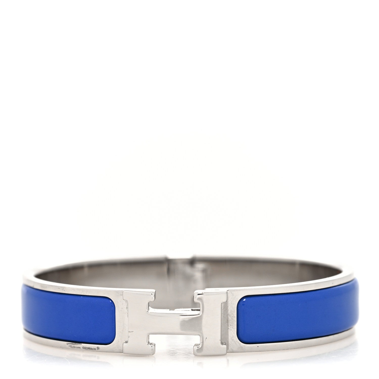 Hermes Narrow Enamel Clic Clac H Bracelet PM Bleu Royal 1 of 5