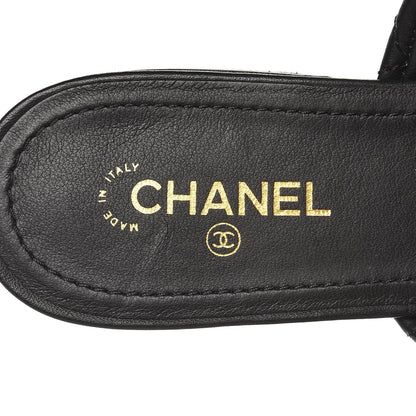 Chanel Lambskin Quilted Chain Mules 35 Black 6 of 9
