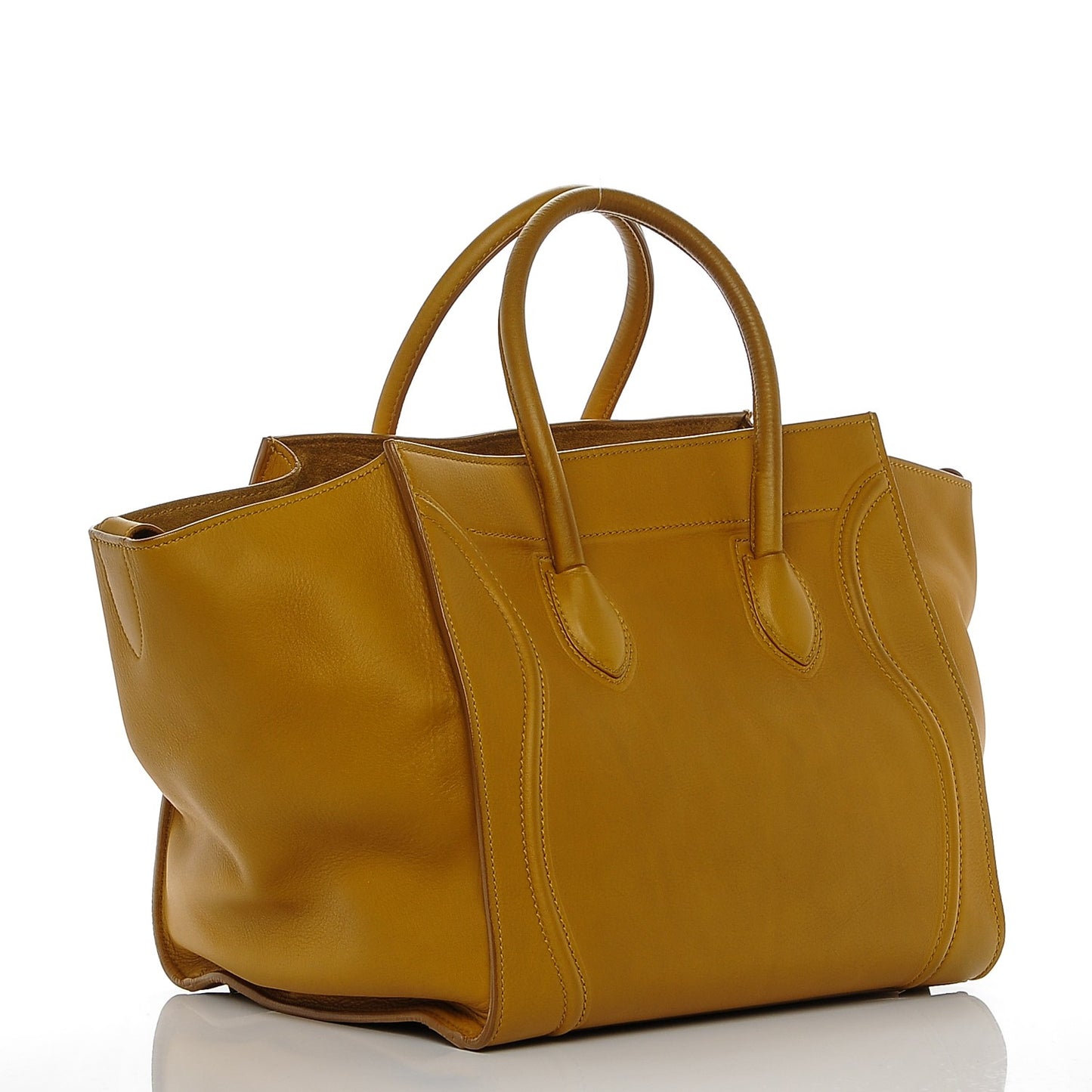 Supple Calfskin Medium Phantom Luggage Curry