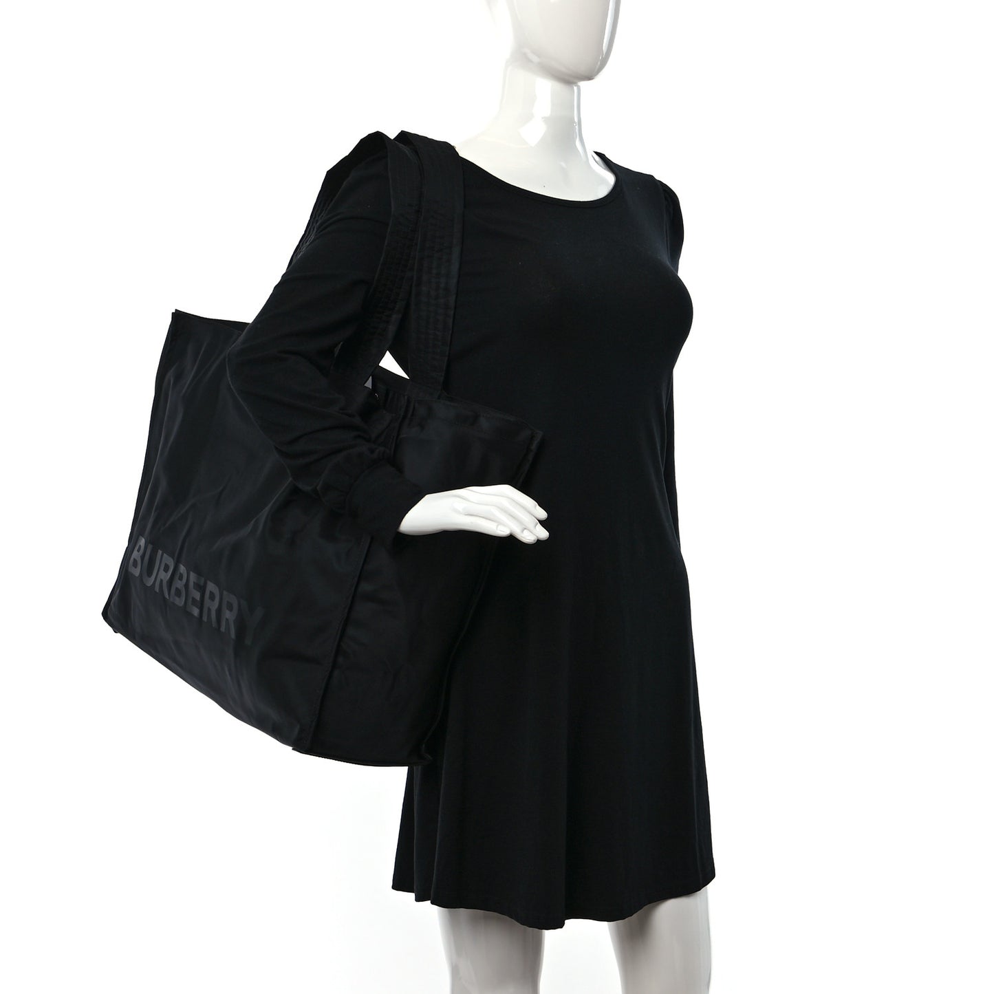 Nylon Trench Tote Black