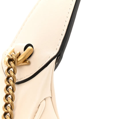 Gucci Calfskin Matelasse Chevron Mini GG Marmont Half Moon Hobo Mystic White 13 of 15