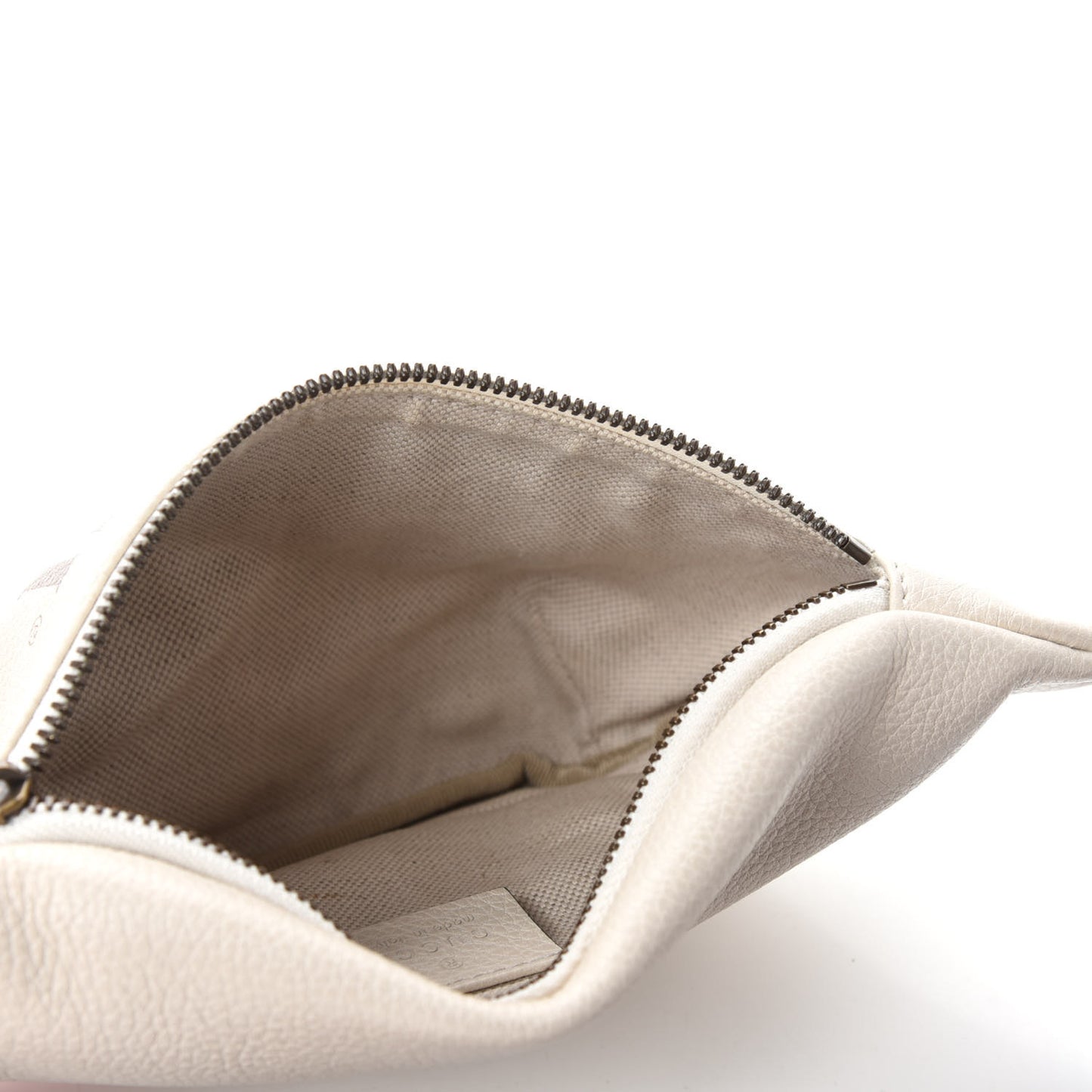 Grained Calfskin Small Logo Belt Bag White