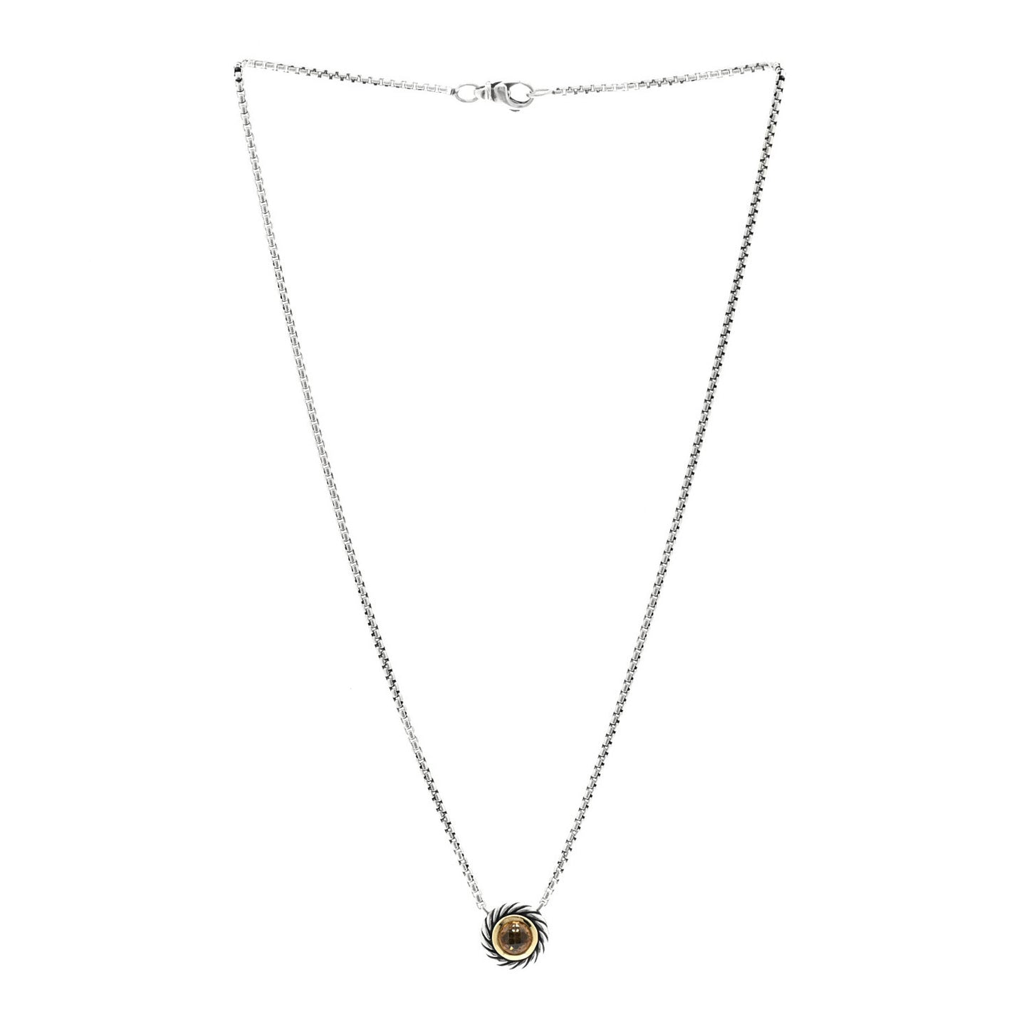 Sterling Silver 18K Yellow Gold Citrine Cookie Necklace