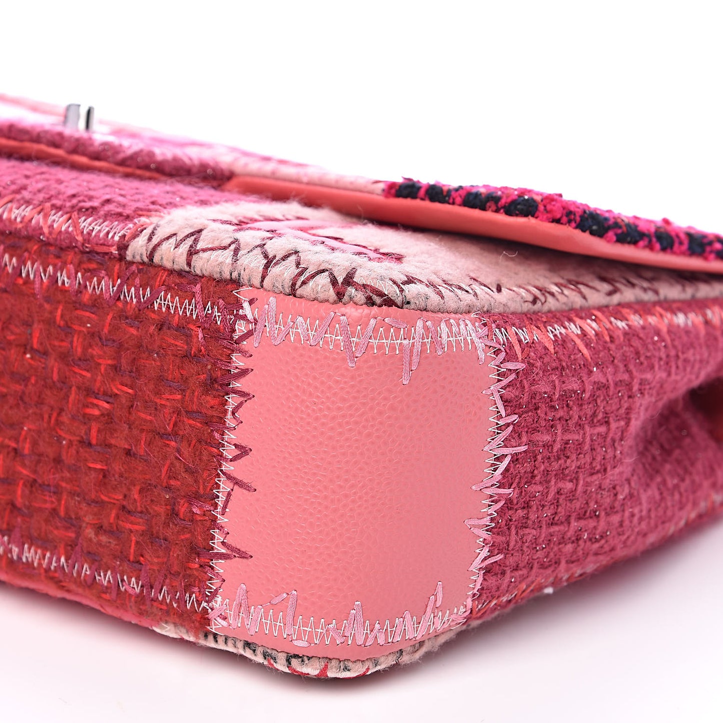 Tweed Patchwork Jumbo Single Flap Pink