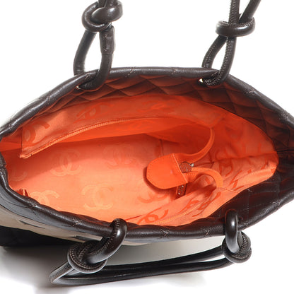 Chanel Calfskin Quilted Medium Cambon Tote Brown Beige 5 of 7