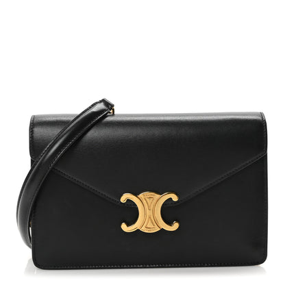 Celine Shiny Calfskin Triomphe Margo Wallet on Chain Black 1 of 10