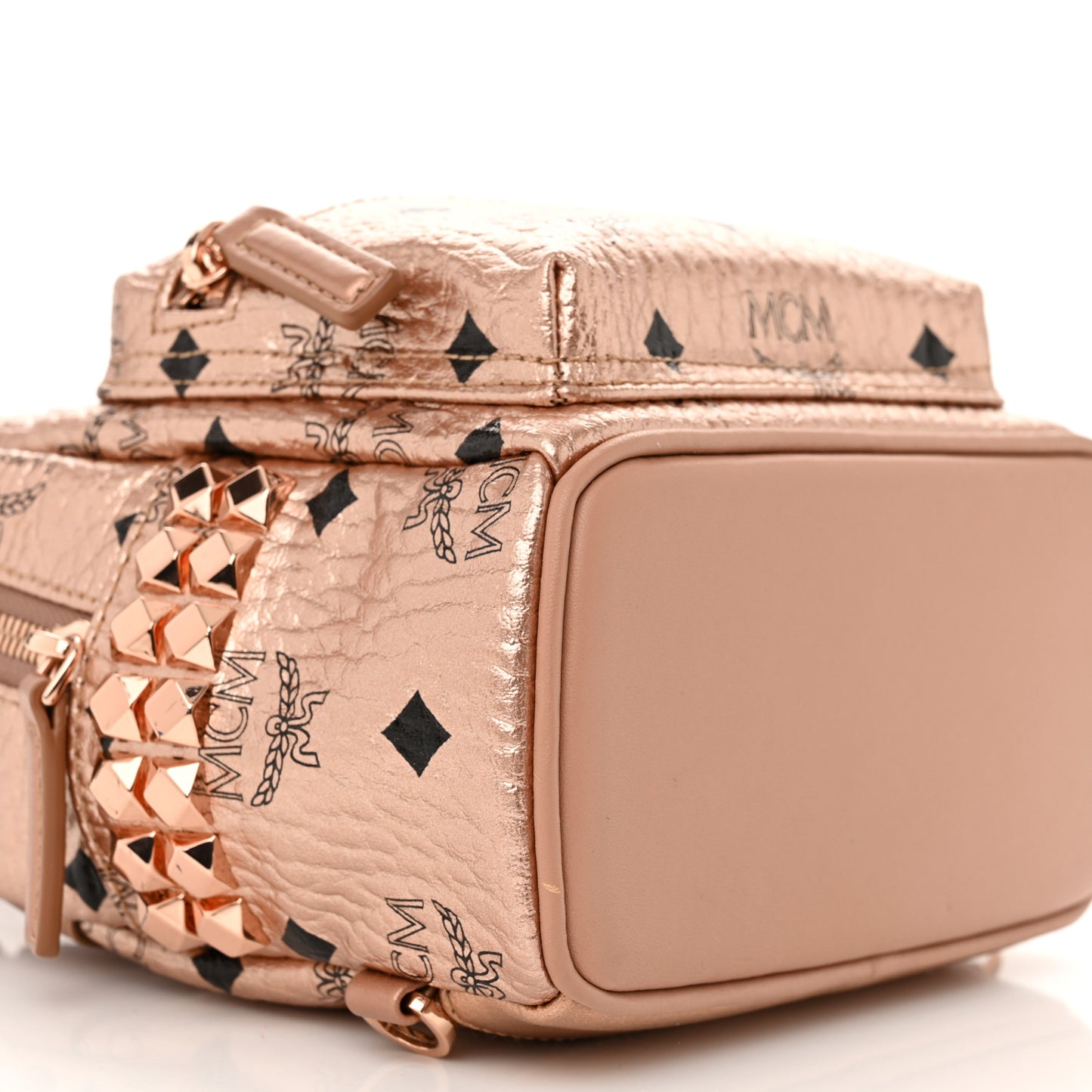 Metallic Visetos Studded X-Mini Bebe Boo Backpack Champagne Gold