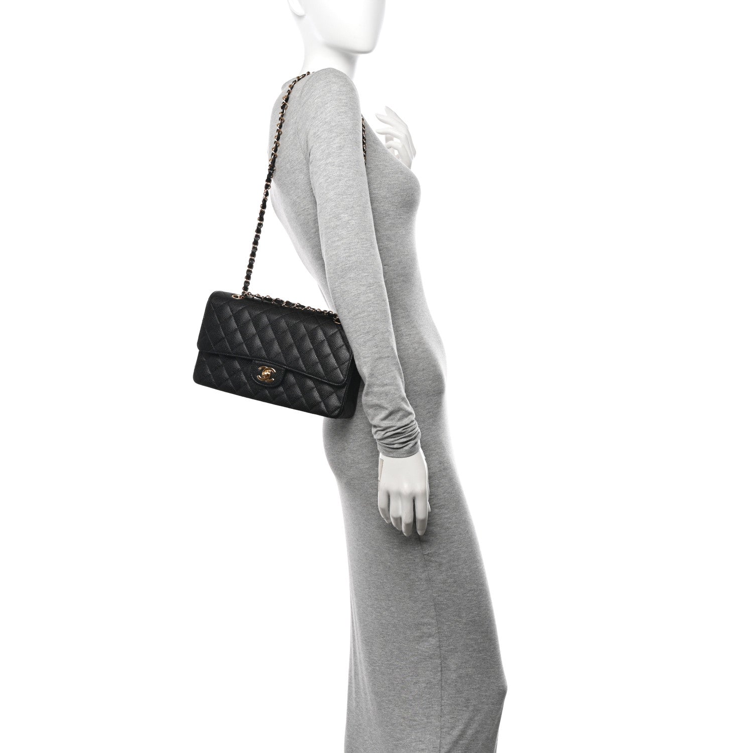 Chanel Caviar Quilted Medium Double Flap Black 2 of 12