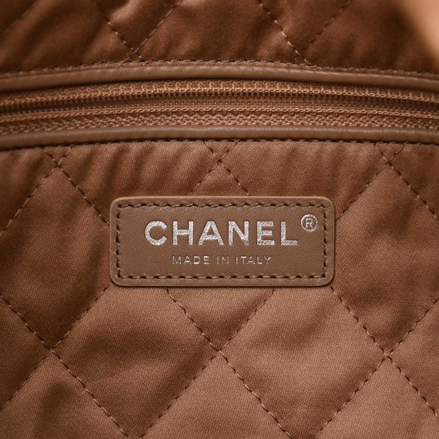 Shiny Calfskin Quilted Small Chanel 22 Beige