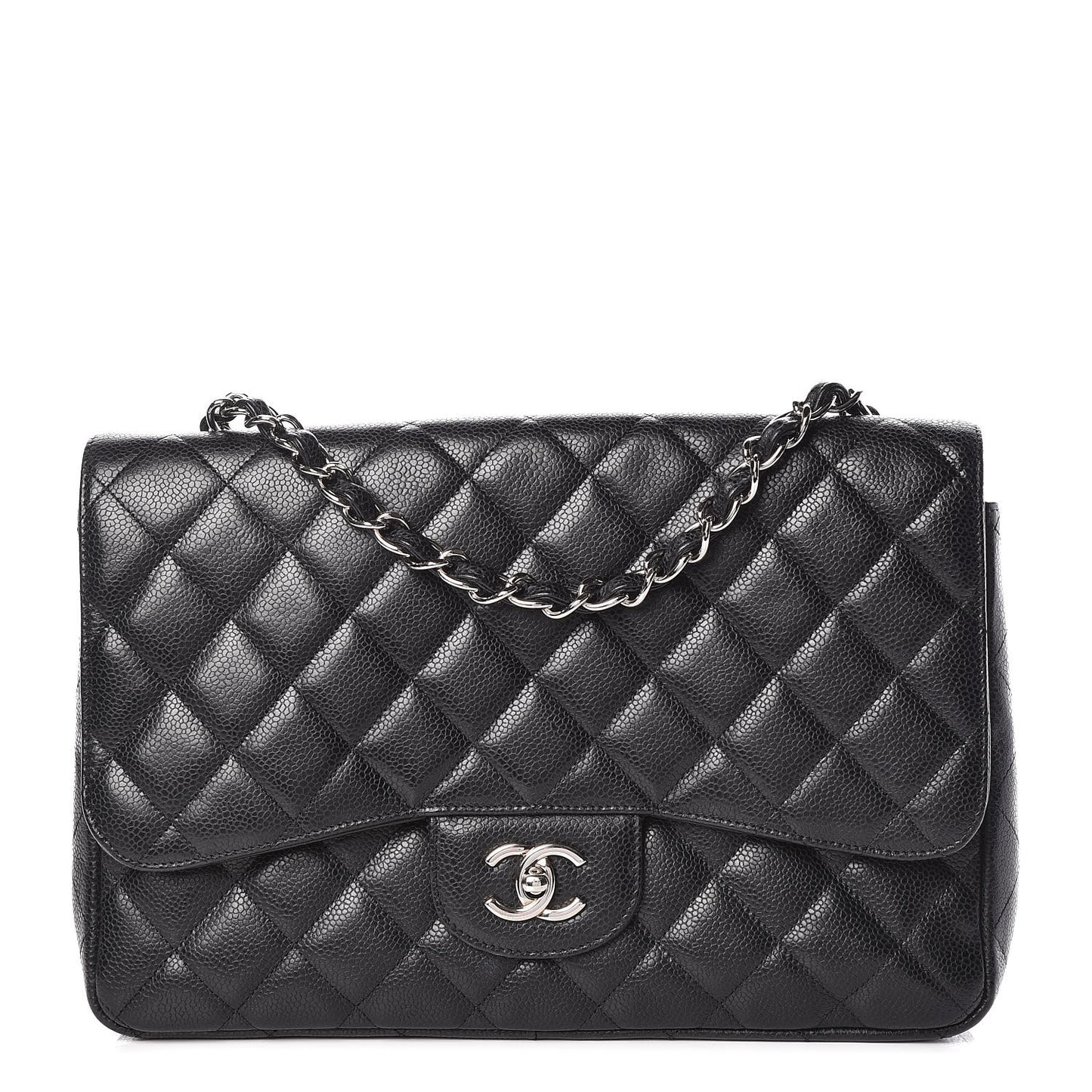 Caviar Quilted Jumbo Single Flap Black