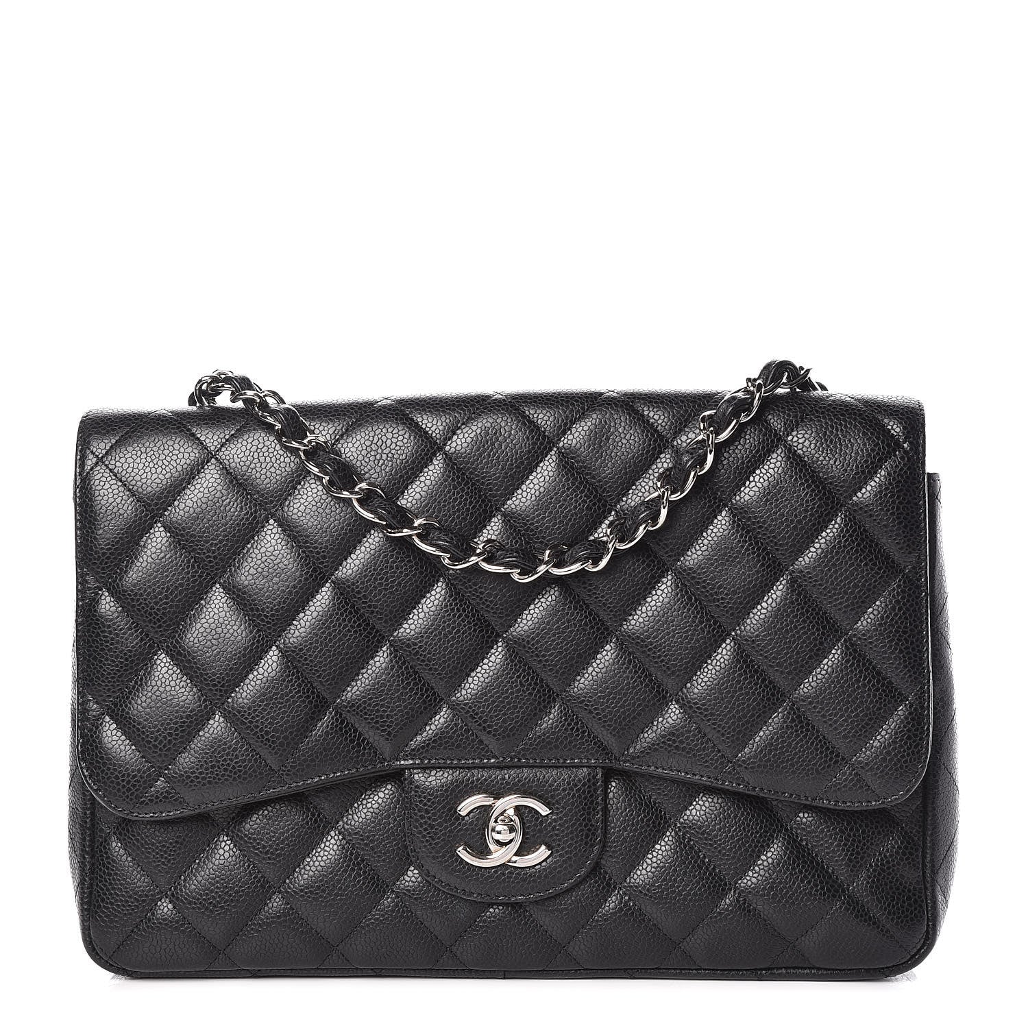Chanel Caviar Quilted Jumbo Single Flap Black 1 of 12