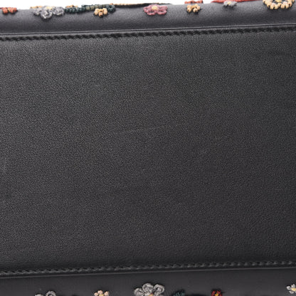 Christian Dior Smooth Calfskin Embroidered Beaded Floral Medium Lady Dior Black Multicolor 11 of 12