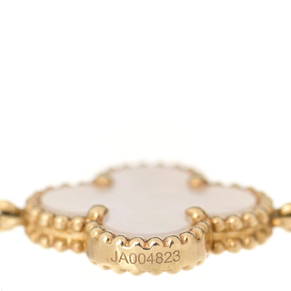 Van Cleef & Arpels 18K Yellow Gold Mother of Pearl 5 Motifs Vintage Alhambra Bracelet 5 of 6