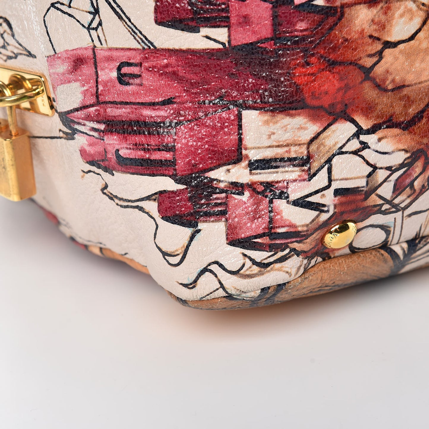 X JAMES JEAN Cervo Lux Fairy Print Large Double Handle Boston Bag Prugna