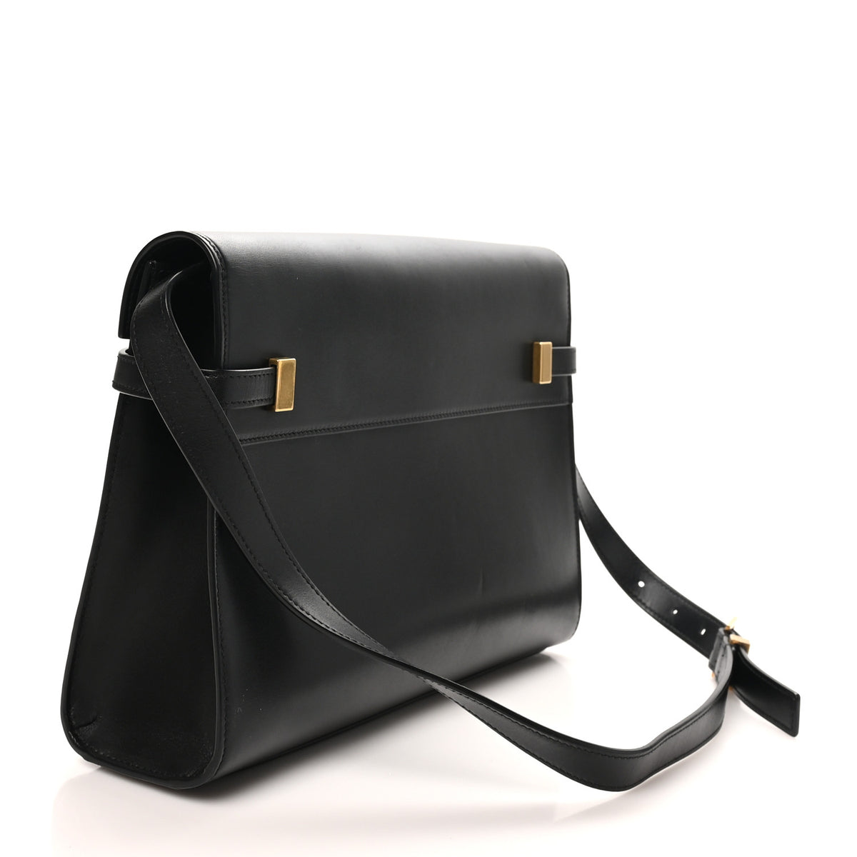 Smooth Calfskin Manhattan Shoulder Bag Black