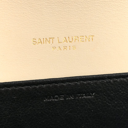 Saint Laurent Calfskin Crocodile Embossed Monogram Uptown Chain Wallet Crema Soft 7 of 15