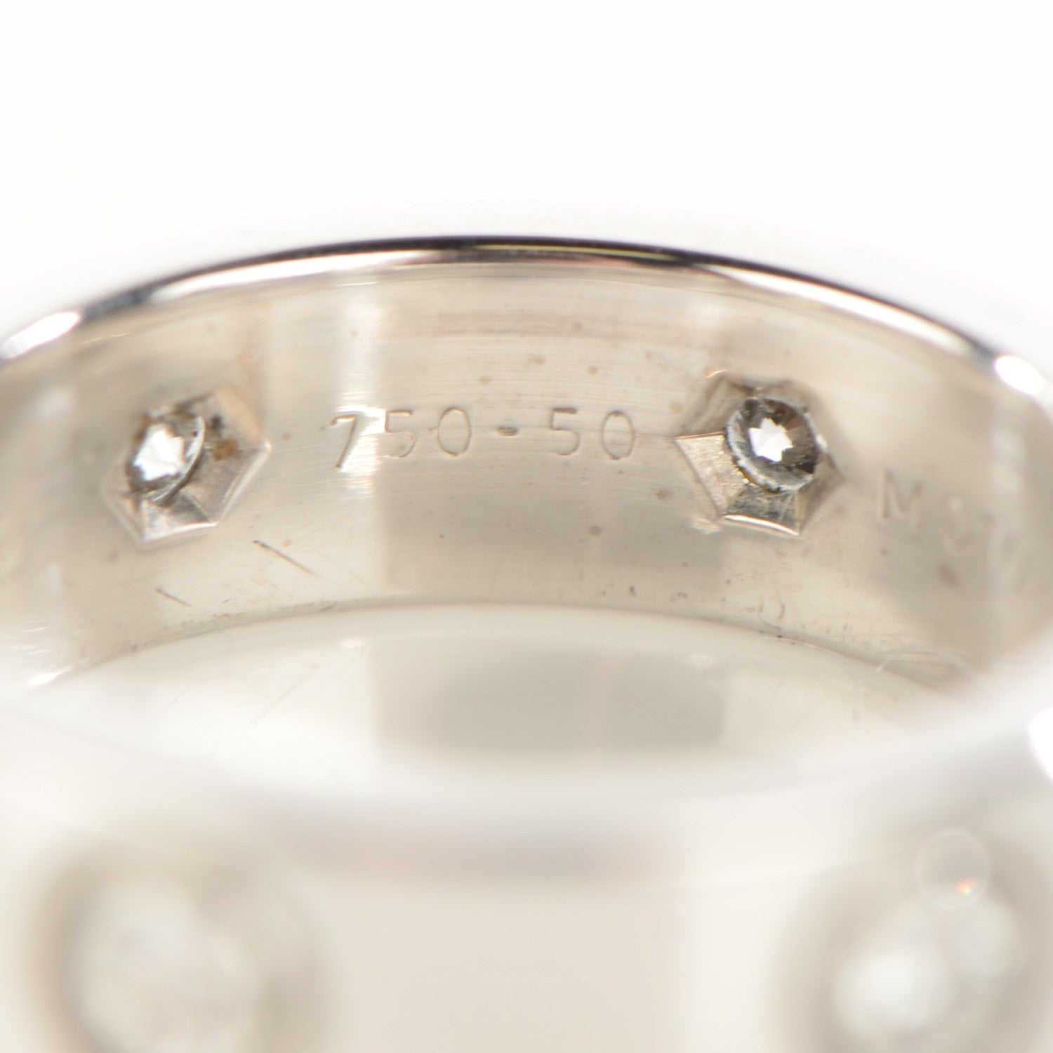 Cartier 18K White Gold 6 Diamond 5.5mm LOVE Ring 50 5.25 5 of 7