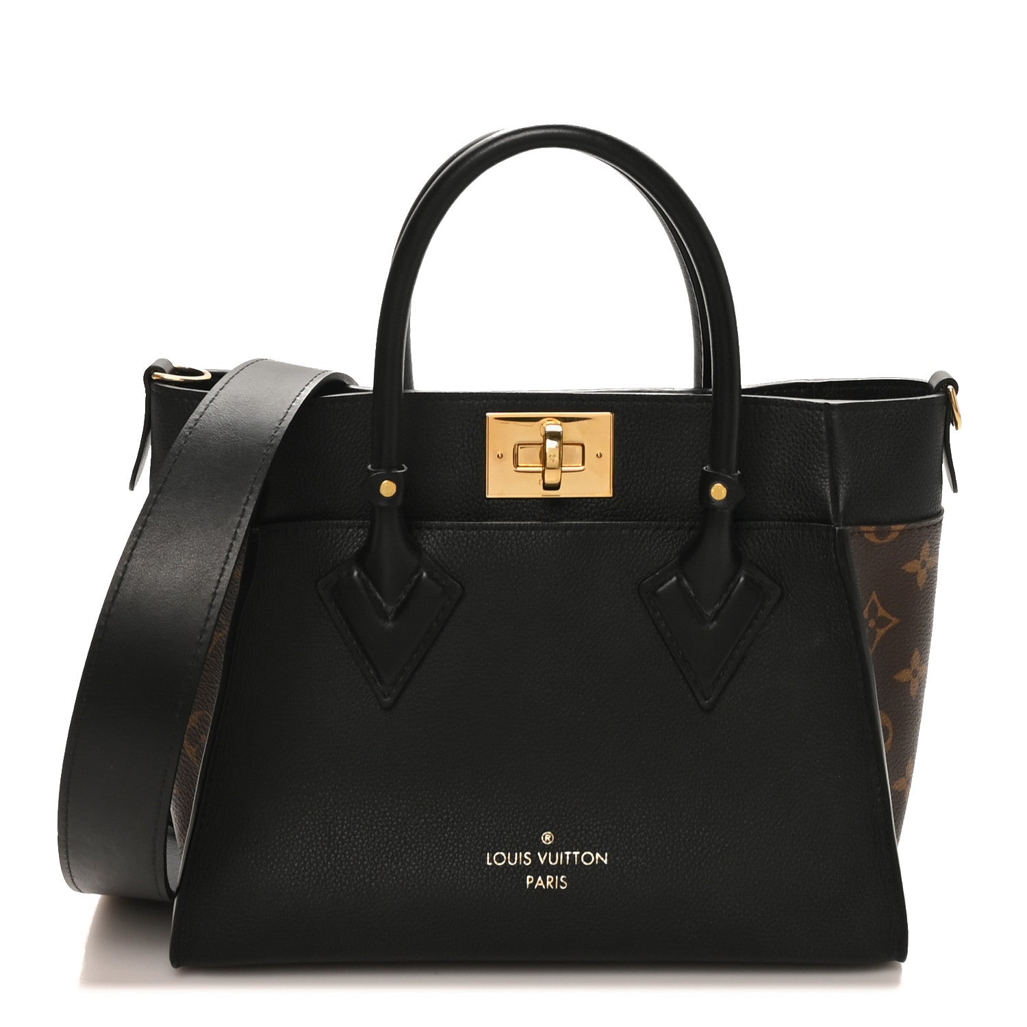 Louis Vuitton Calfskin Monogram On My Side PM Black 1 of 9