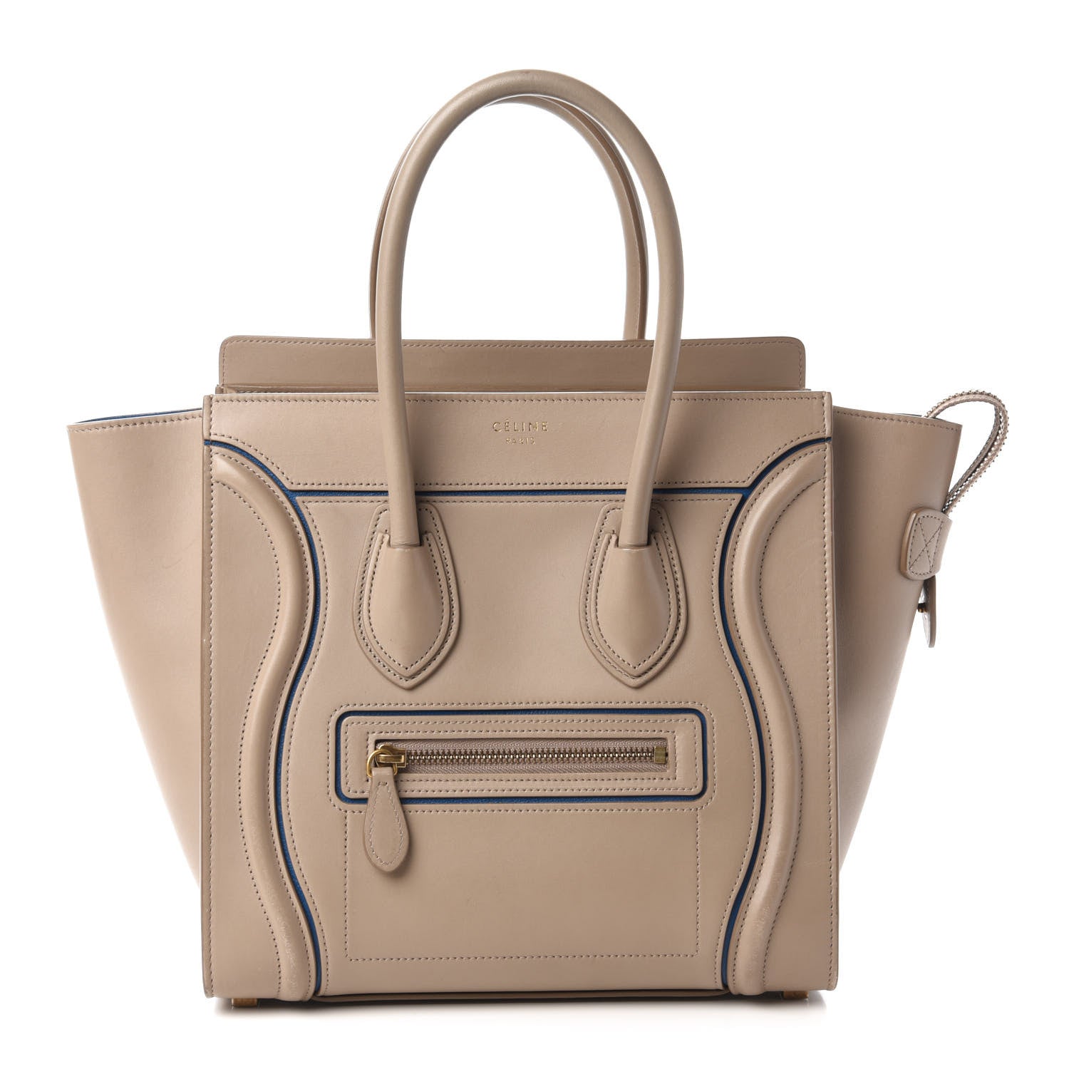 Celine Smooth Calfskin Interstice Micro Luggage Light Taupe 1 of 9