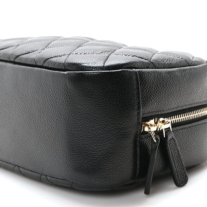 Chanel Caviar Quilted Medium Curvy Pouch Cosmetic Case Black 10 of 11