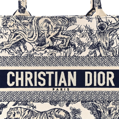 Christian Dior Canvas Embroidered Medium Dioriviera Toile De Jouy Reverse Book Tote Blue 8 of 13