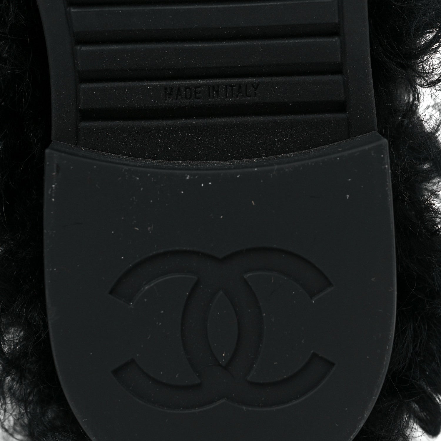 Chanel Shearling Sheepskin High Boots 38.5 Black 6 of 8