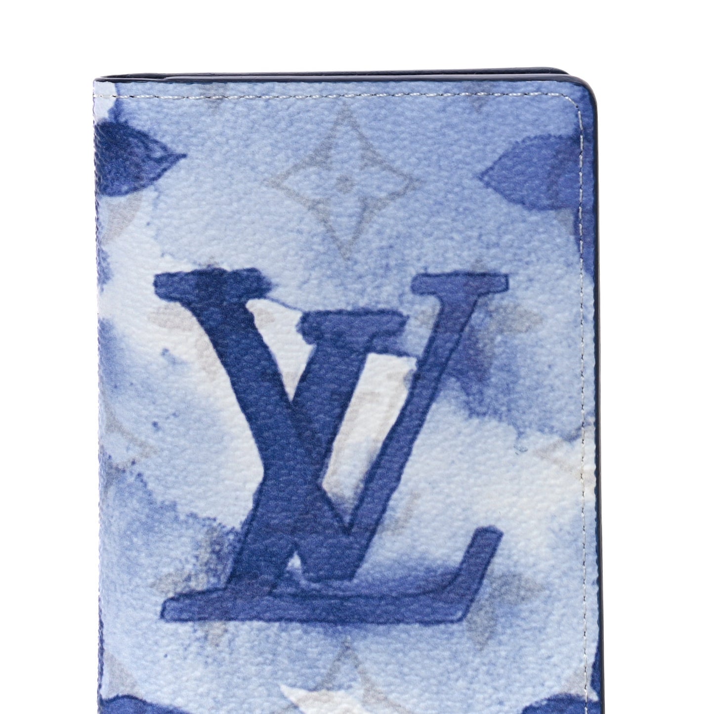 Monogram Watercolor Pocket Organizer Blue