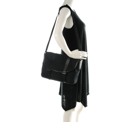 Gucci Monogram Medium Double Buckle Flap Messenger Bag Black 2 of 7