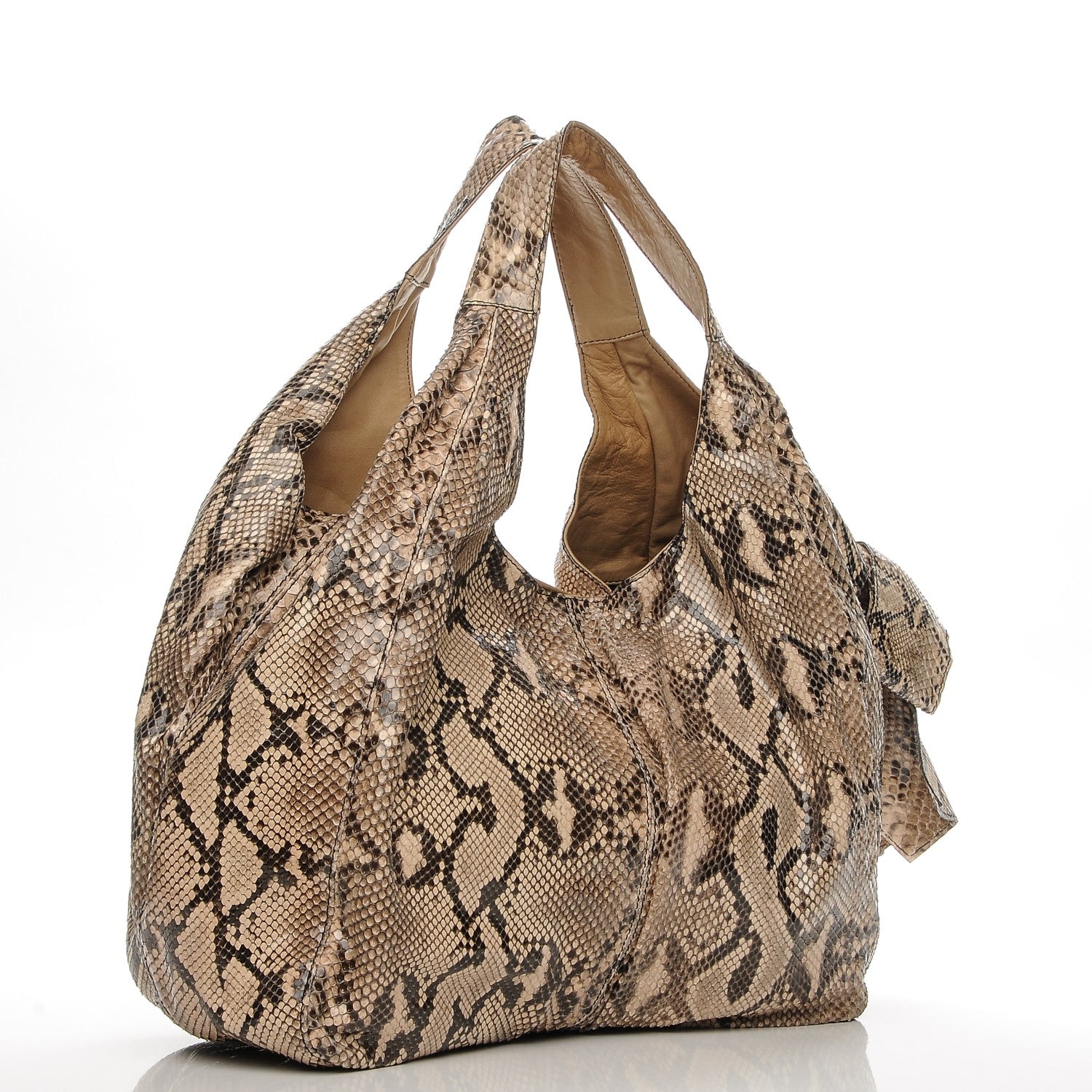 Valentino Garavani Python Large Nuage Hobo Beige 3 of 6