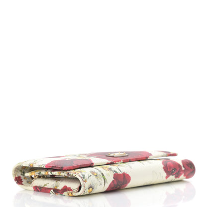 Dolce & Gabbana Dauphine Floral Print Wallet On Chain White Pink 4 of 9