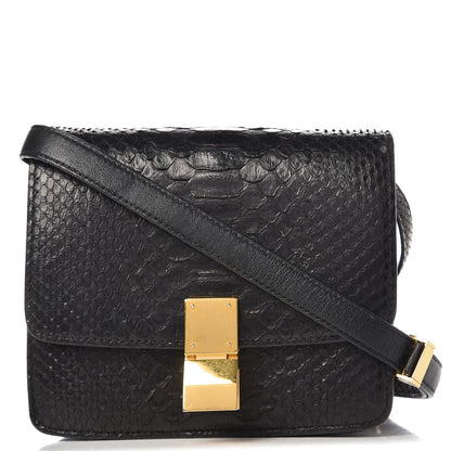 Celine Python Small Classic Box Flap Bag Black 1 of 8