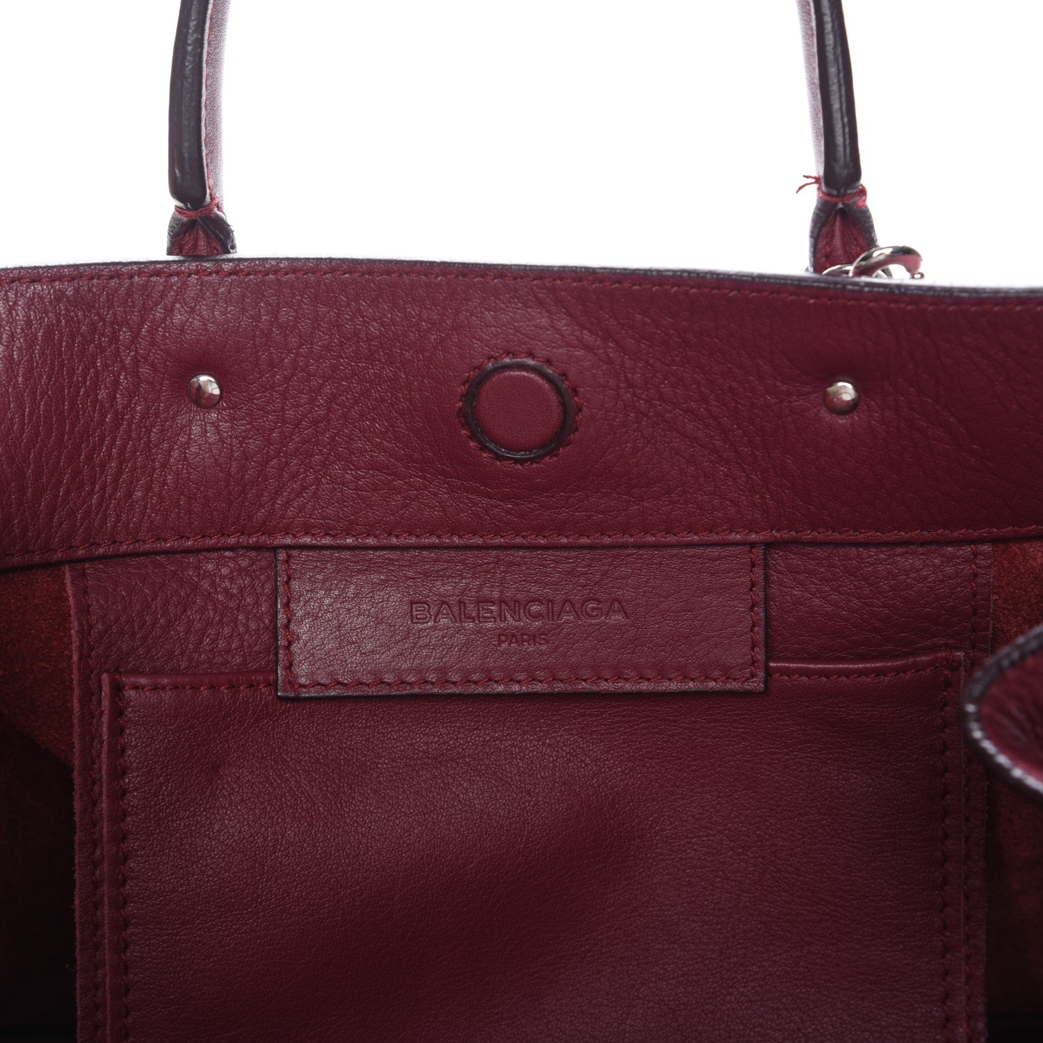 Balenciaga Veau Papier A6 Zip Around Tote Rouge Pourpre 7 of 11