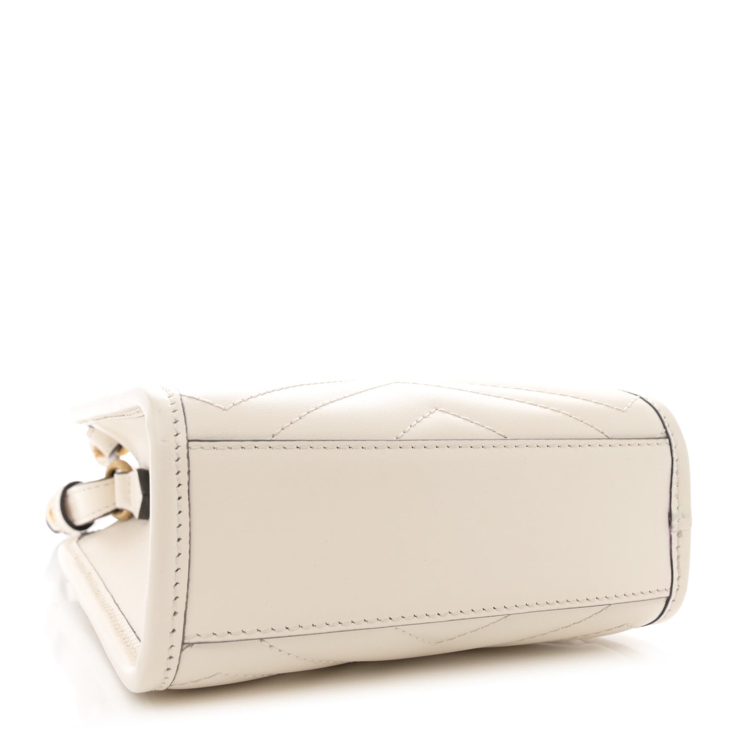 Calfskin Matelasse Chevron Mini GG Marmont Tote Mystic White