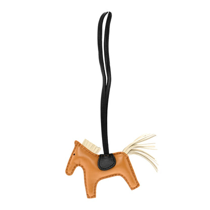 Hermes Milo Lambskin Grigri Rodeo Bag Charm PM Sesame Craie Black 1 of 6
