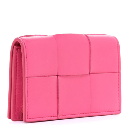 Bottega Veneta Nappa Maxi Intrecciato Card Holder Wallet Pink 3 of 7
