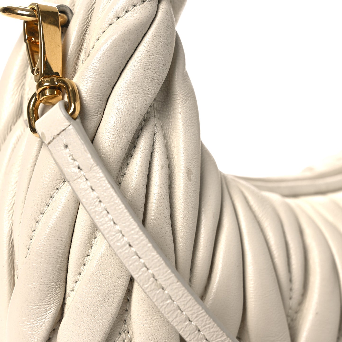 Nappa Matelasse Mini Wander Hobo White
