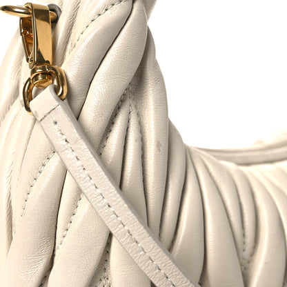 Miu Miu Nappa Matelasse Mini Wander Hobo White 10 of 11