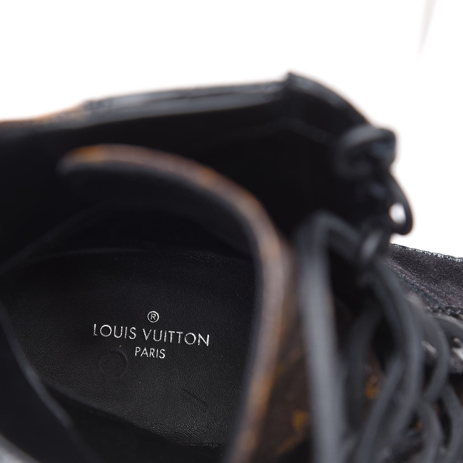 Louis Vuitton Suede Calfskin Monogram Laureate Platform Desert Boots 36 Black 8 of 13