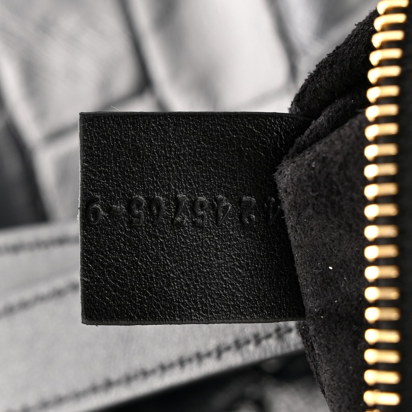 Shiny Calfskin Croco-Effect Embossed Small Marcie Hobo Bag Black