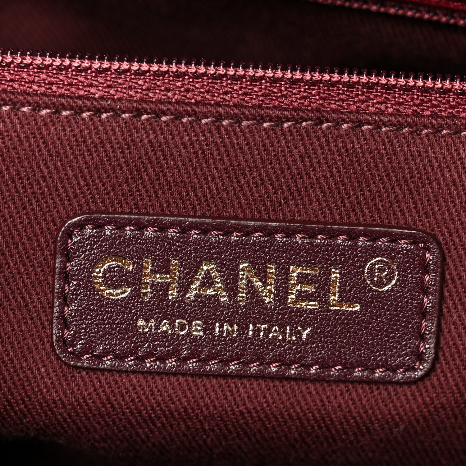 Chanel Patent Goatskin Quilted Small CC Eyelet Tote Burgundy 8 of 12