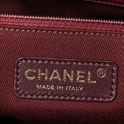 Chanel Patent Goatskin Quilted Small CC Eyelet Tote Burgundy 8 of 12