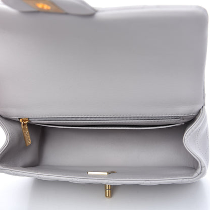 Chanel Lambskin Quilted Mini Top Handle Rectangular Flap Grey 5 of 10