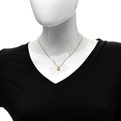 Christian Dior Metal CD Logo Round Pendant Necklace Gold 2 of 4