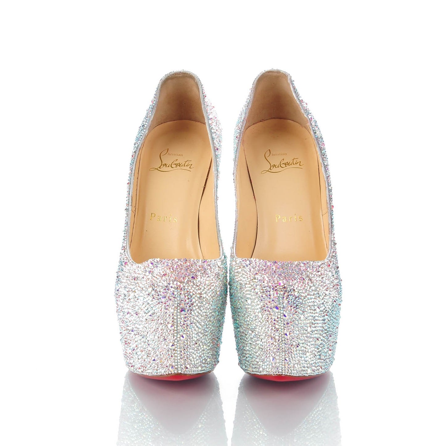Crystal Suede Burma Daffodile Strass 160 Pumps 37.5 Aurora Boreale