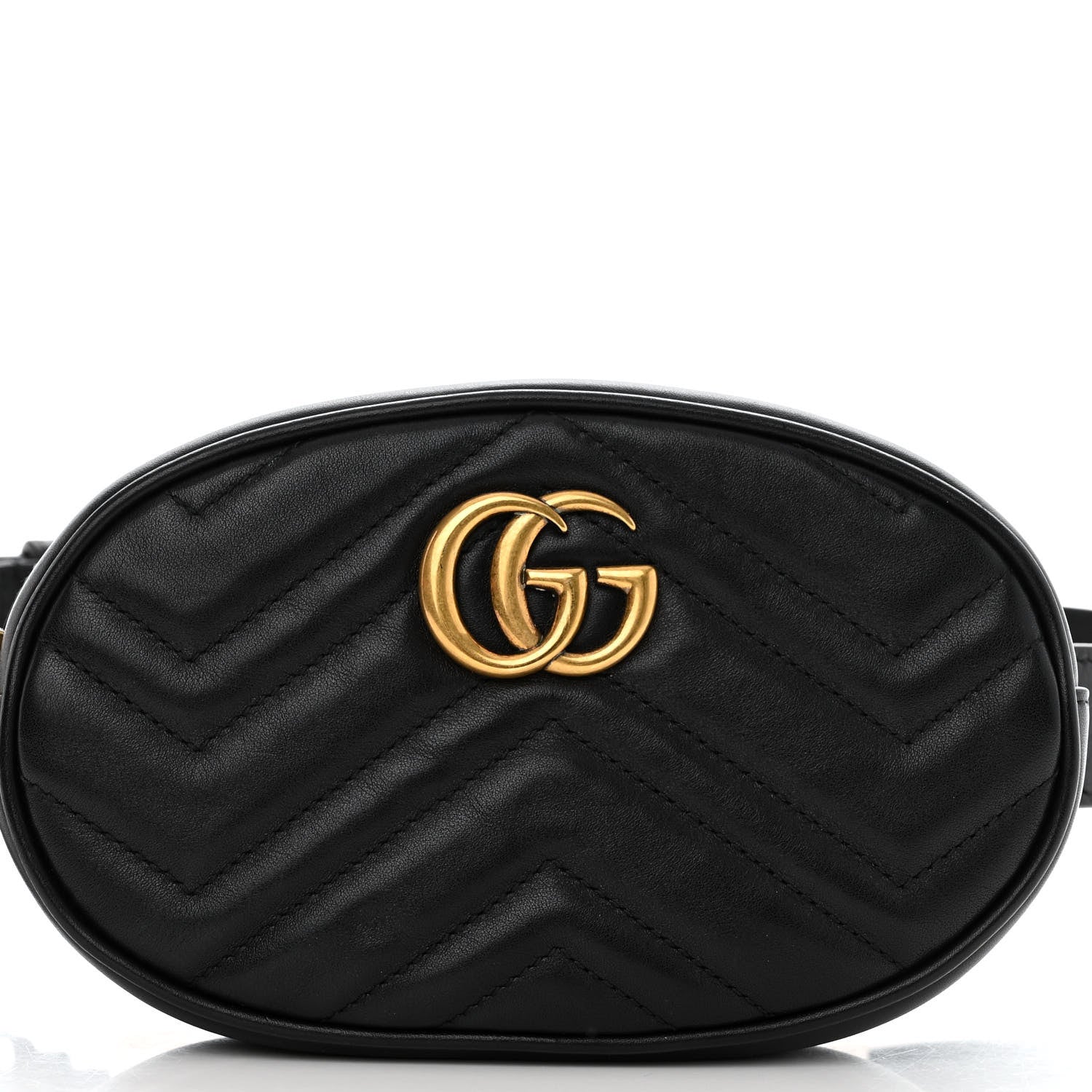 Gucci Calfskin Matelasse GG Marmont Belt Bag 85 34 Black 6 of 8