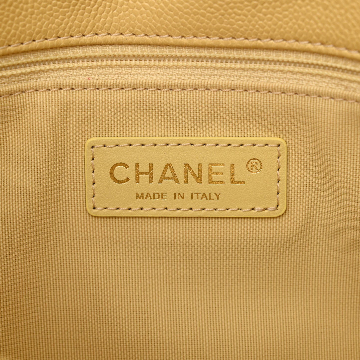 Shiny Caviar Quilted Large Chain Melody Flap Yellow