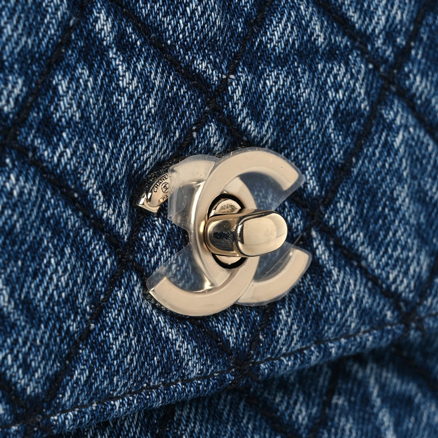 Chanel Washed Denim Quilted Mini Coco Handle Flap Blue 13 of 14